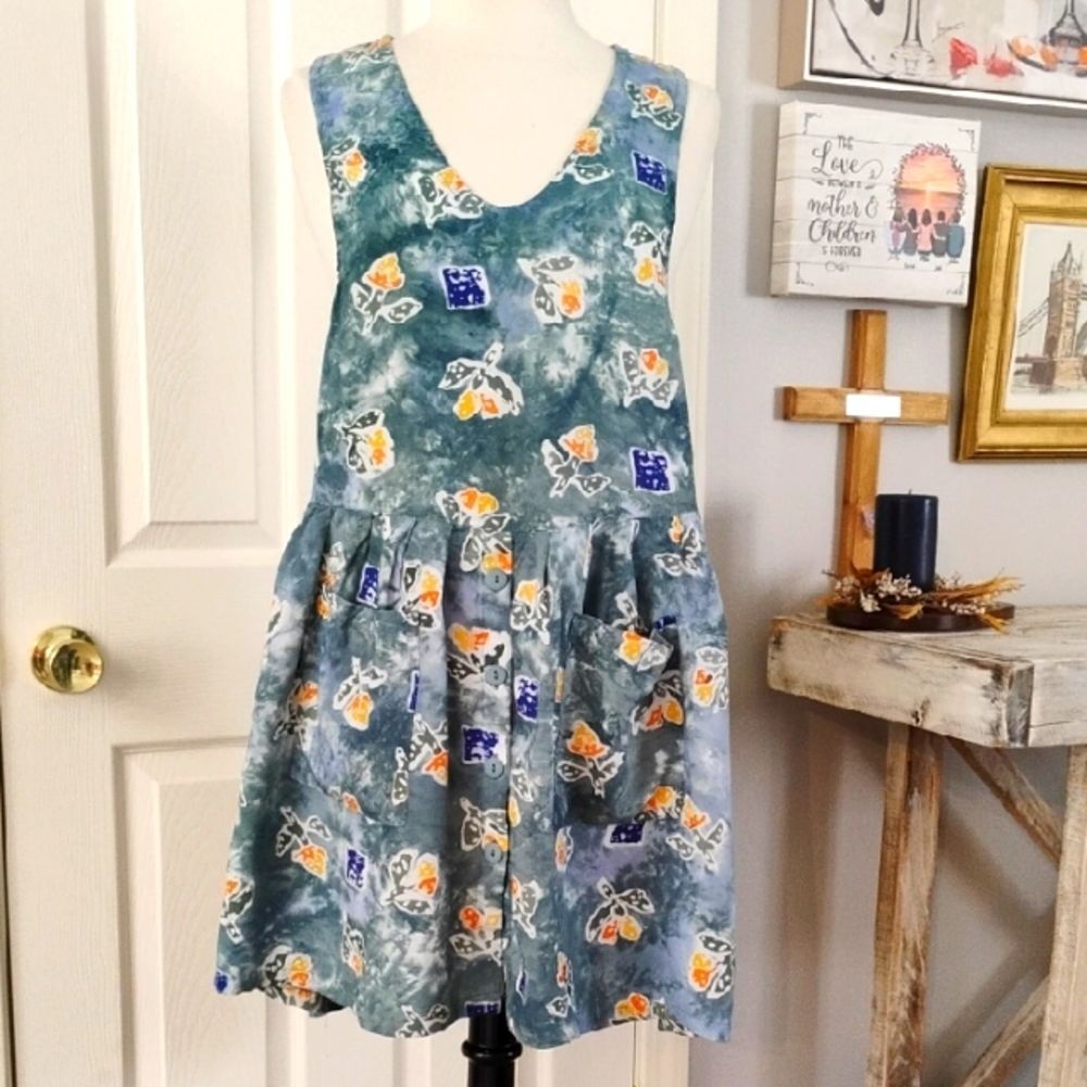 Vintage 90's Rayon Dress Loose Oversized Y2K pudding Shop Dress